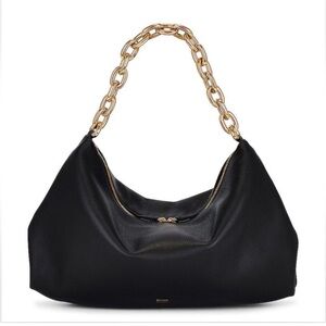Like New Khaite Clara Shoulder Bag Black with Gold Chain